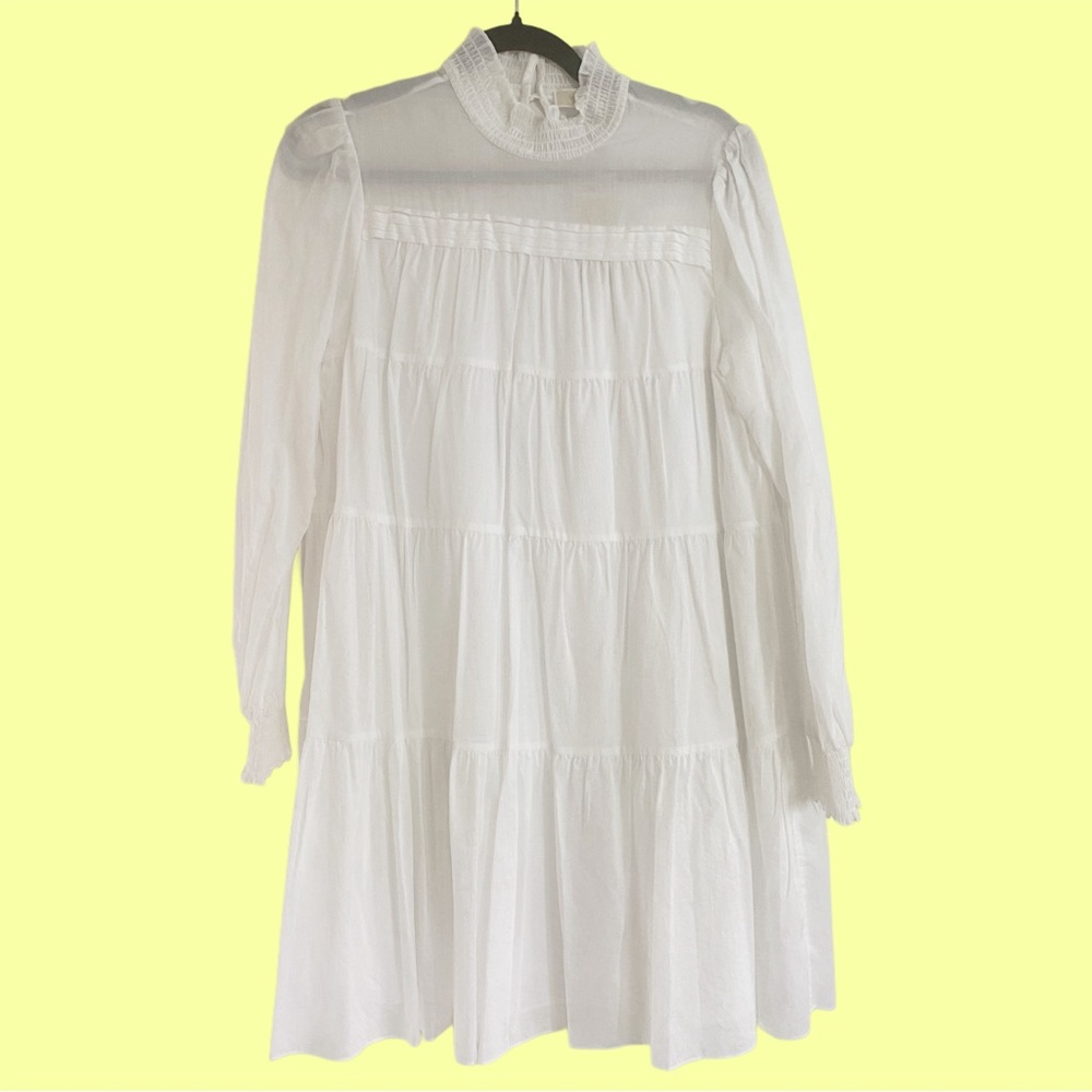 MMK, Michael Kors White Long Sleeve Tiered Dress, New with Tags, ruffles elegant